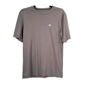 Champion Gray Short Sleeve Athletic T-Shirt S Polyester